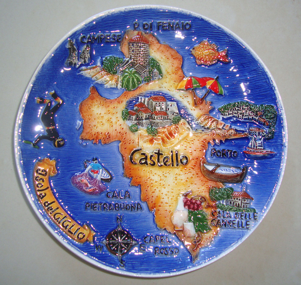 PIATTO CERAMICA ISOLA DEL GIGLIO DIAM 15 