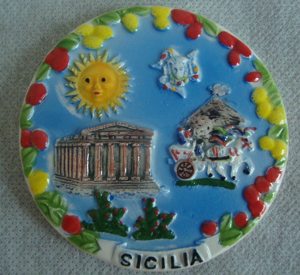 PIATTO CERAMICA SICILIA DIAM13 CM 