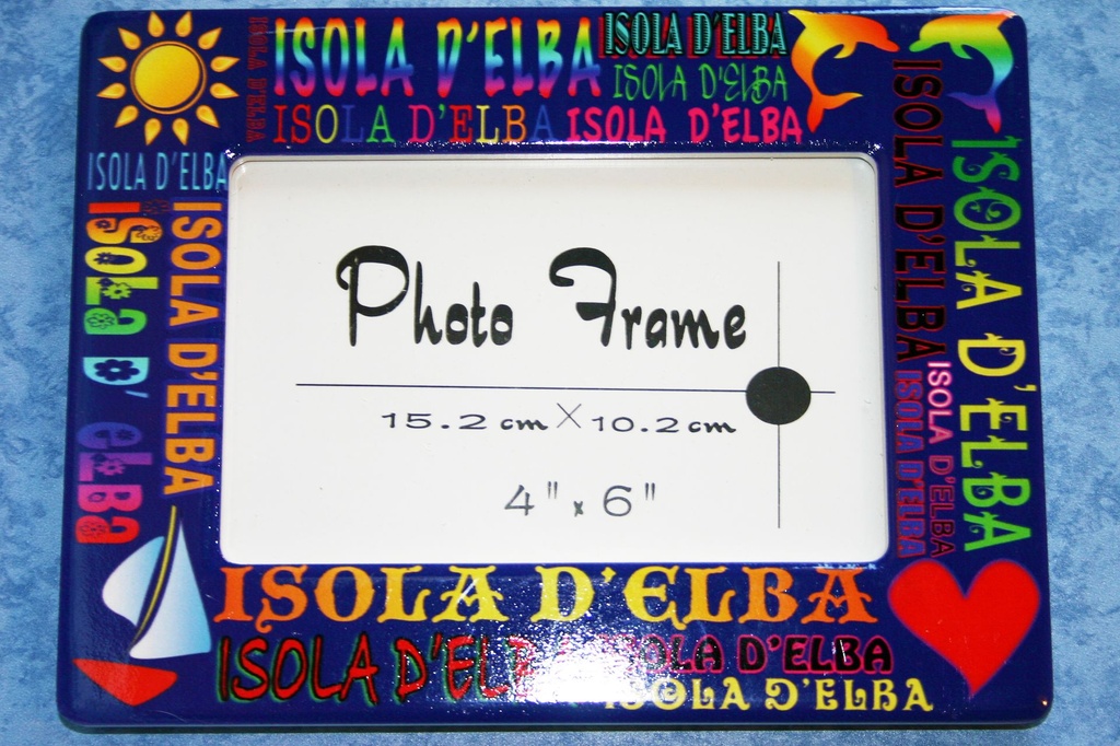 PORTAFOTO CERAMICA SCRITTE ISOLA D'ELBA GRA 