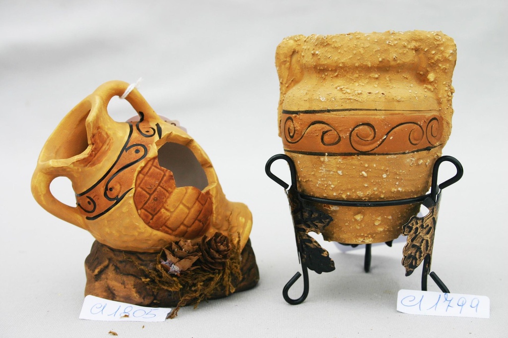 ANFORA CERAMICA ORIZZ. PIC C/BASE CERAMICA 