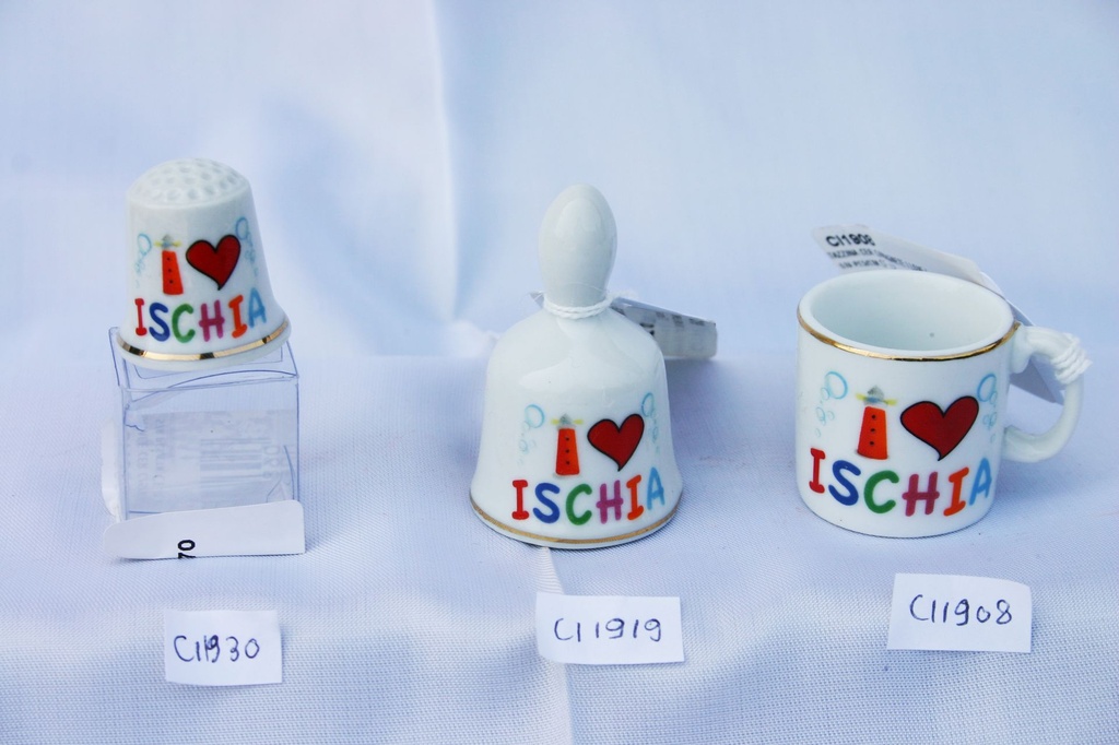 TAZZINA CER C/MAGNETE I LOVE ISCHIA 