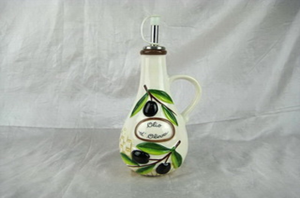 BOTTIGLIA CERAMICA OLIO NUOVO DEC. OLIVE