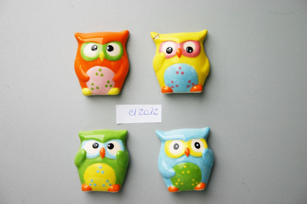 MAGNETE GUFO CERAMICA 4 COL ASS 