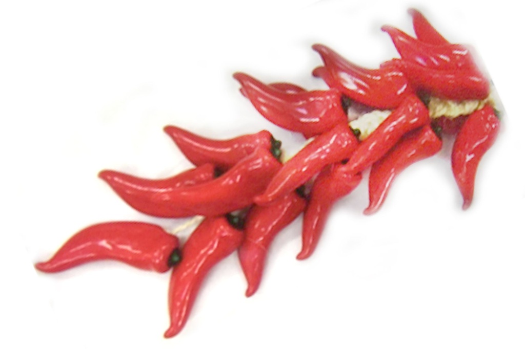 TRECCIA CORDA CON 12 PEPERONI CERAMICA 