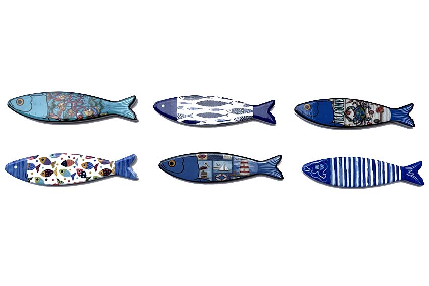 MAGNETE PESCE CON DISEGNI MARINI 6 ASS 