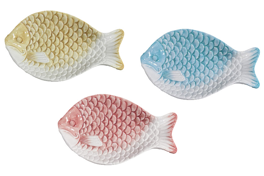 PESCE CERAMICA 20.7*12.3*3 CM 2 COL ASS