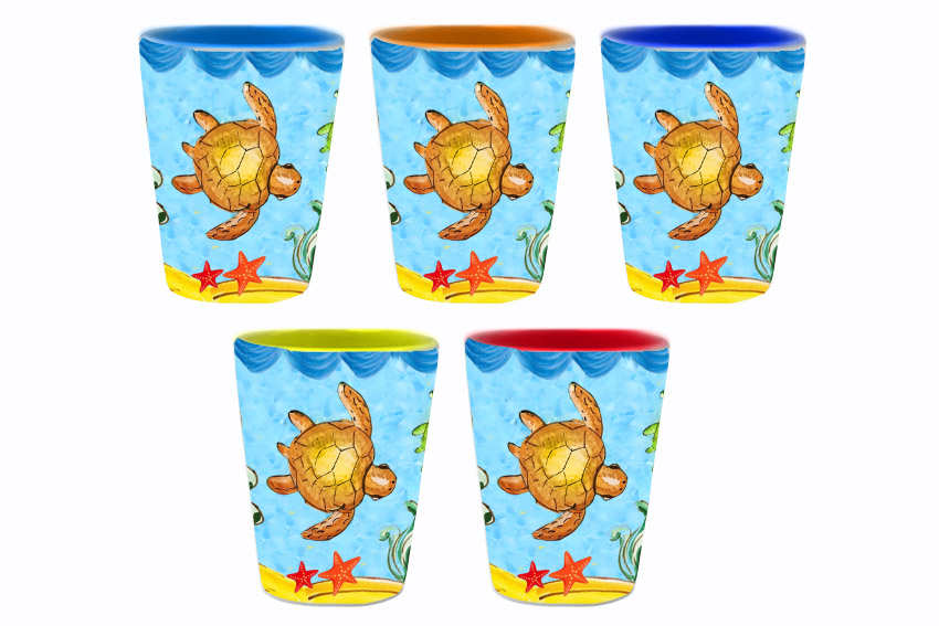 BICCHIERINO CERAMICA C/5 COL ASS 