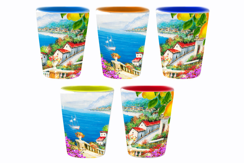 BICCHIERINO CERAMICA C/5 COL ASS 