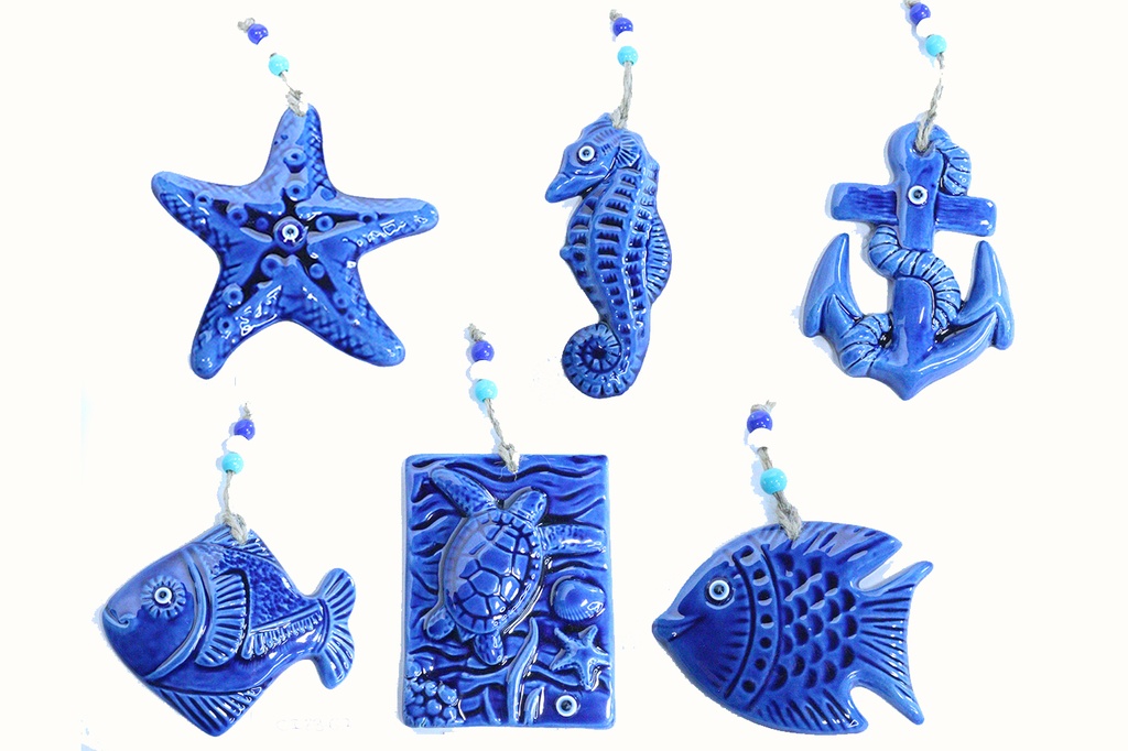 SOGGETTI MARINI CERAMICA ASS DA APPENDERE 
