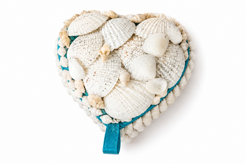 SCATOLA CUORE CONCH BIANCHE MIN C/GLITTER DIAM 6,5 