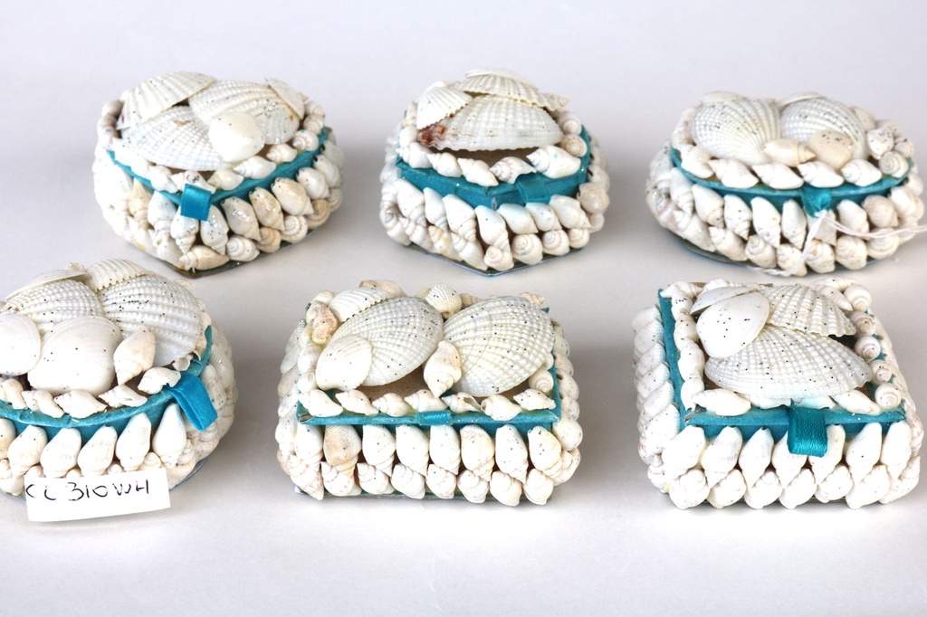 SCATOLA CUORE CONCH. BIANC PIC C/GLITT DIAM CM7.5 