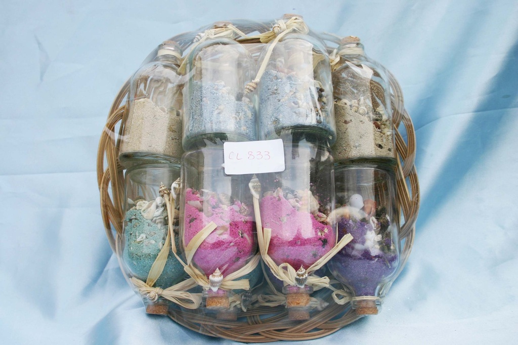 CESTINO c/12 BOTTIGLIE GRA +CONC+SABBIA 5 COL CM10 