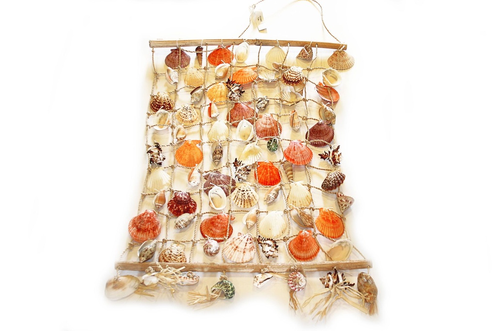 RETE c/CONCHIGLIE BIANCHE 120x56cm 