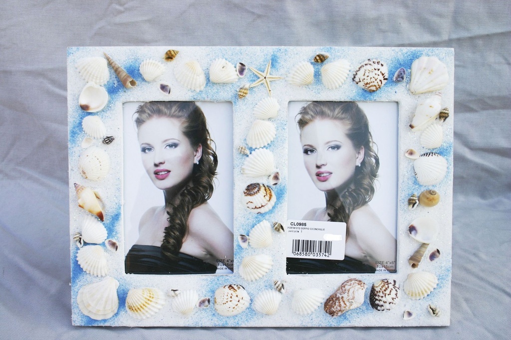 PORTAFOTO DOPPIO C/CONCHIGLIE 22x30 CM 