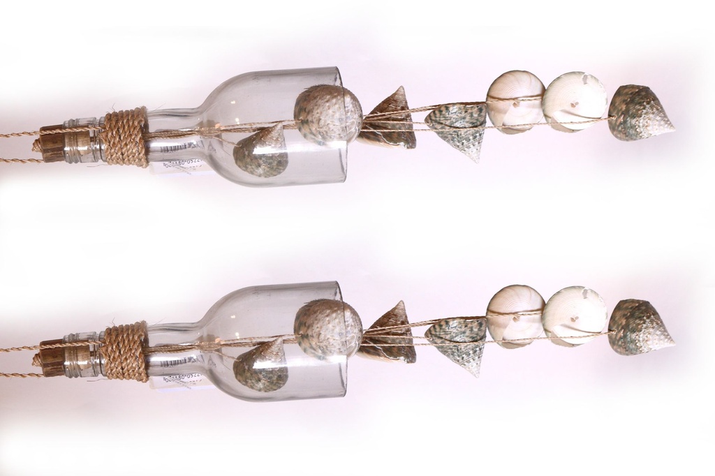 BOTTIGLIA VETRO SCACCIAP CON TROCAS VERDI CM 45 