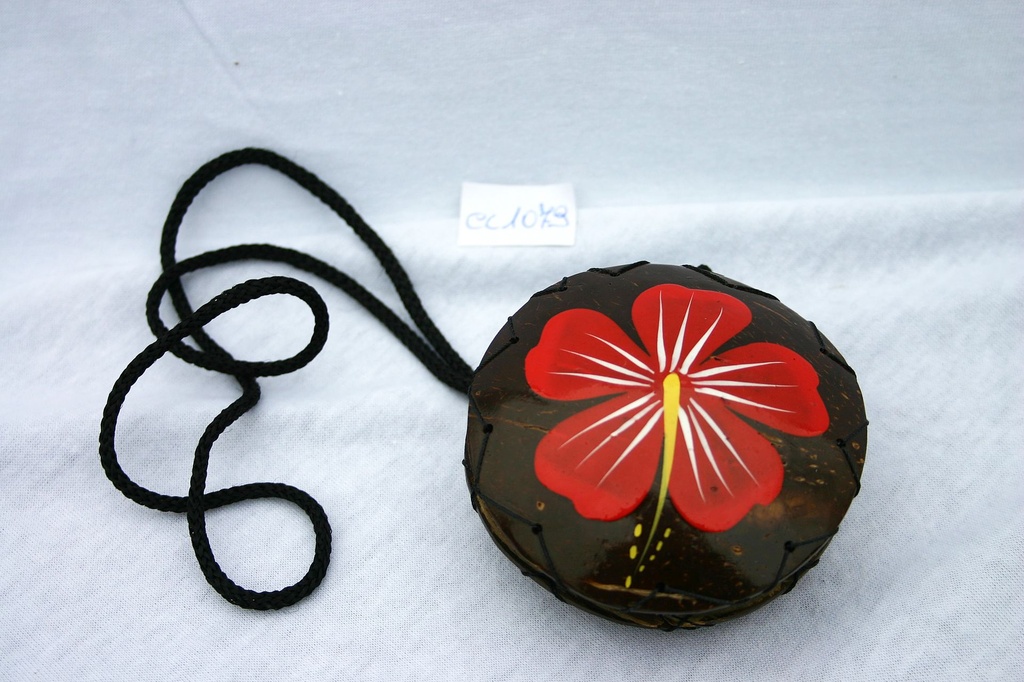 BORSETTA COCCO DIPINTA FIORE DIAM CM 9 