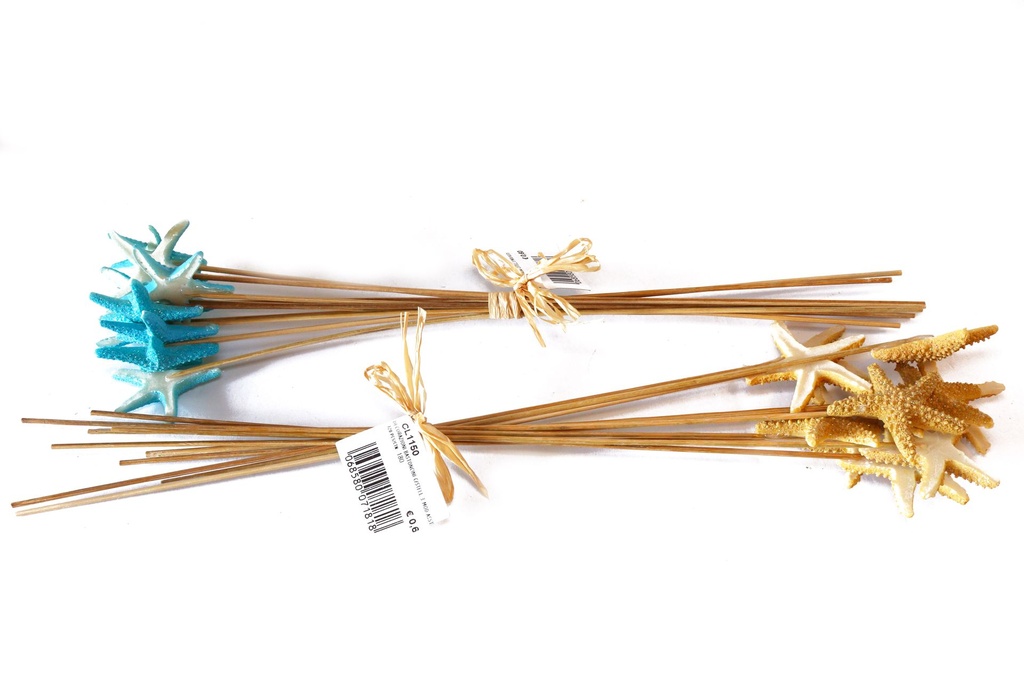 DECORAZIONI BASTONCINI C/STELLE MARINE ASS CM 25 2 MOD ASSTI