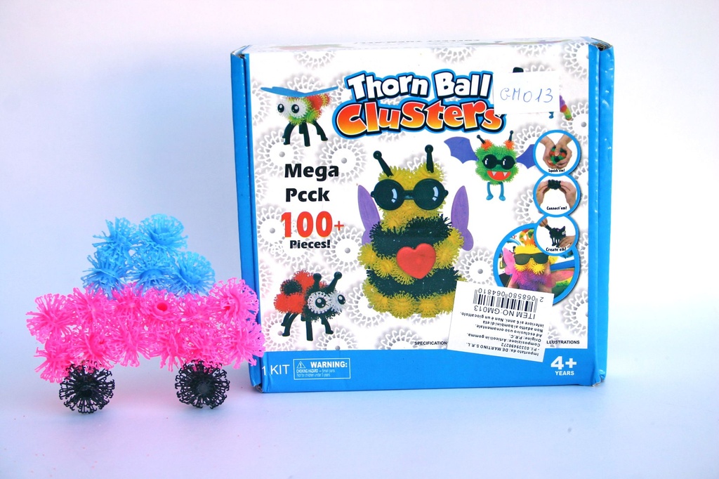 PALLINA GOMMA COLORATE COMPONIBILE 100pz/cf