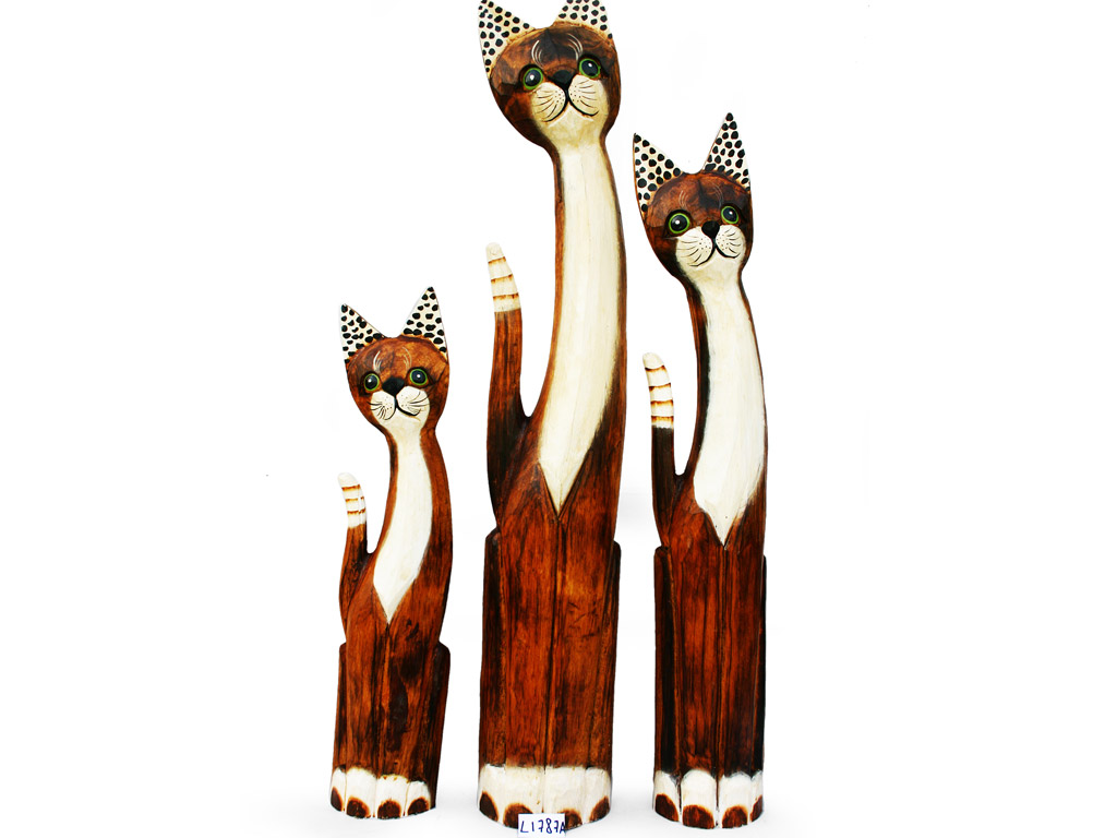 SET GATTI LEGNO ORECCHIE DIS.ASS. 60-80-100 cm. 