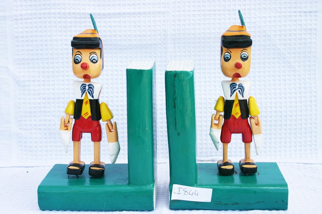DOPPIO PINOCCHIO LEGNO REGGILIBRO 