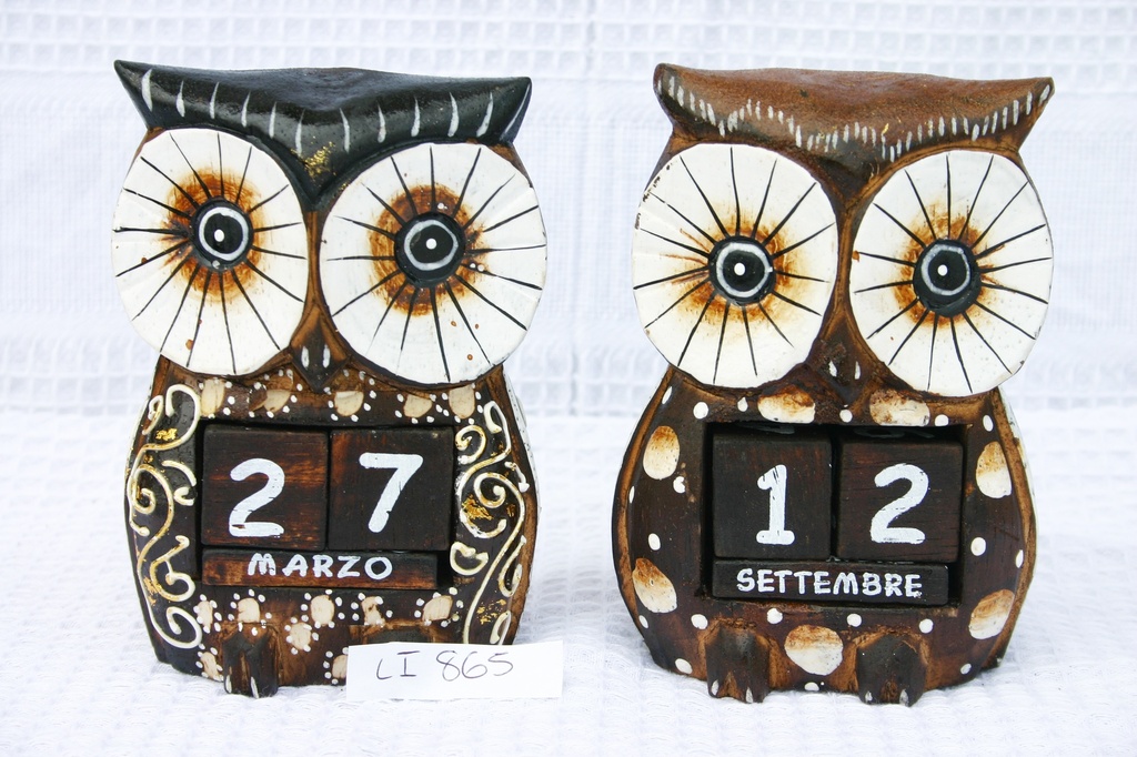 GUFO LEGNO CALENDARIO PANCIA CM 13 