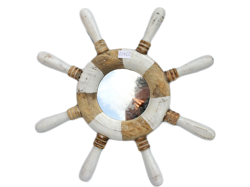 TIMONE LEGNO DIAM CM 40 BIANCO-NATURALE 