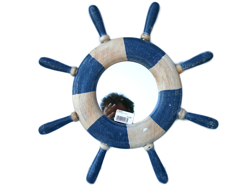 TIMONE LEGNO DIAM CM 50 BLU-NATURALE 