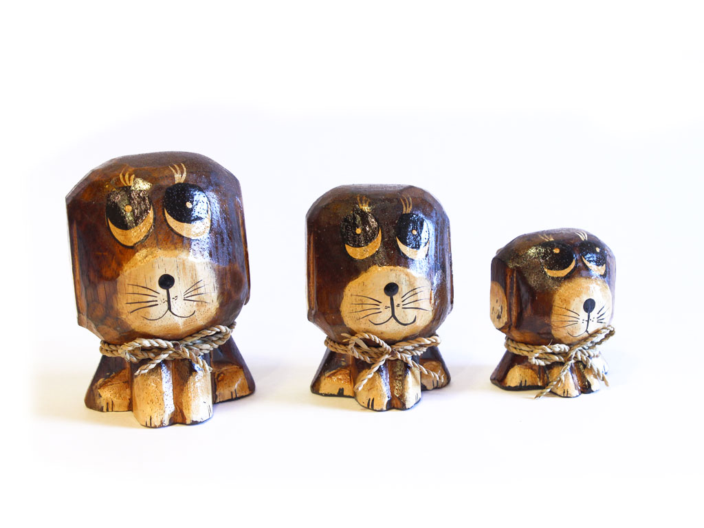 CANE LEGNO TESTA GROSSA SET 3 CM 8-10-12 3 COL ASS 