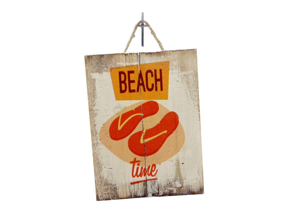 TAVOLETTE LEGNO CIABATTINE C/SCRITTA BEACH 15*20*2 