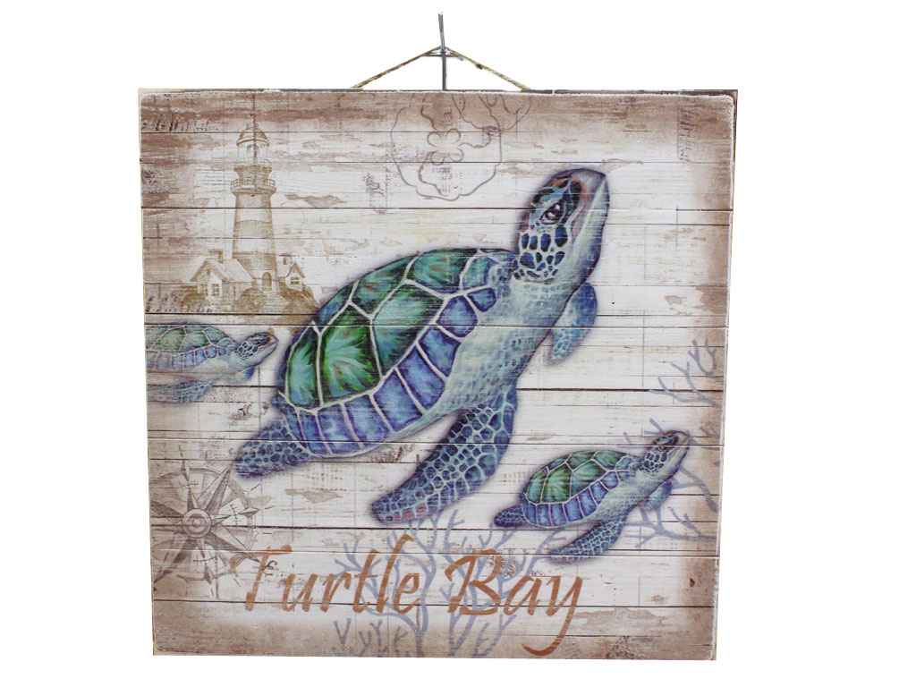 TAVOLETTE LEGNO C/DEC TARTARUGA 40*40*2.5 CM 