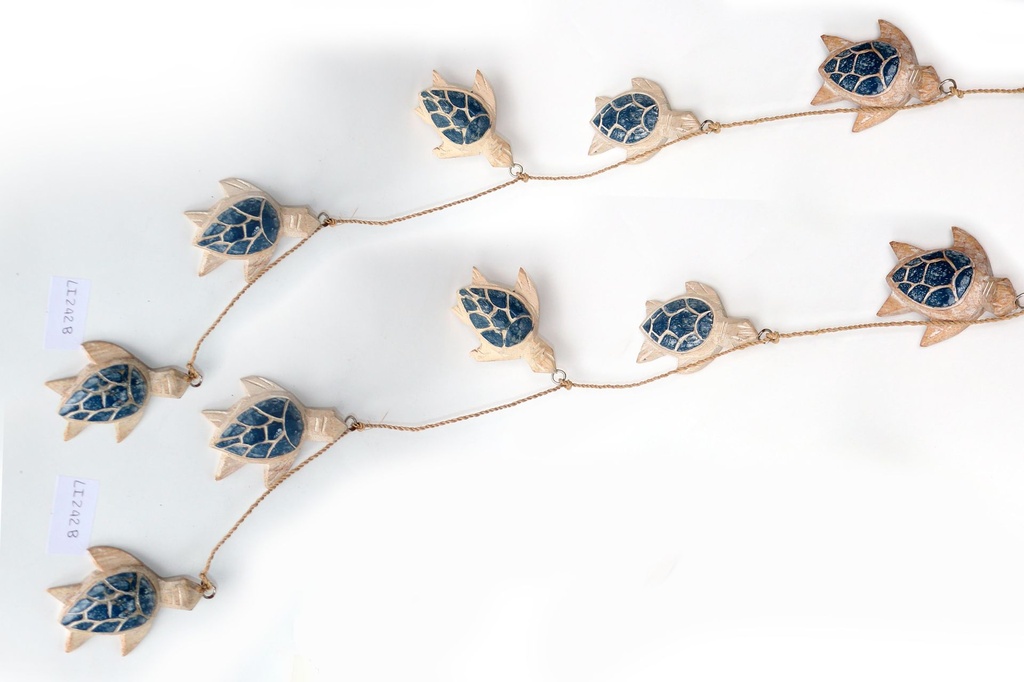 CORDA C/5 TARTARUGHE LEGNO BLU 