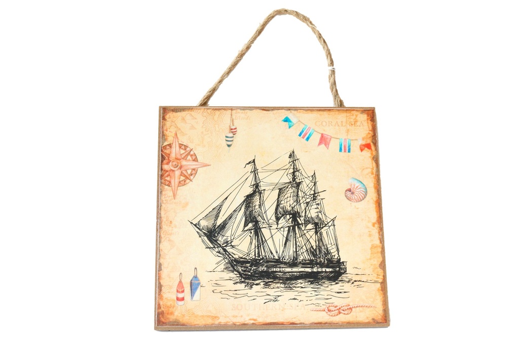 TAVOLETTE LEGNO D'APP DEC BARCA ANTICA 20*20 CM 