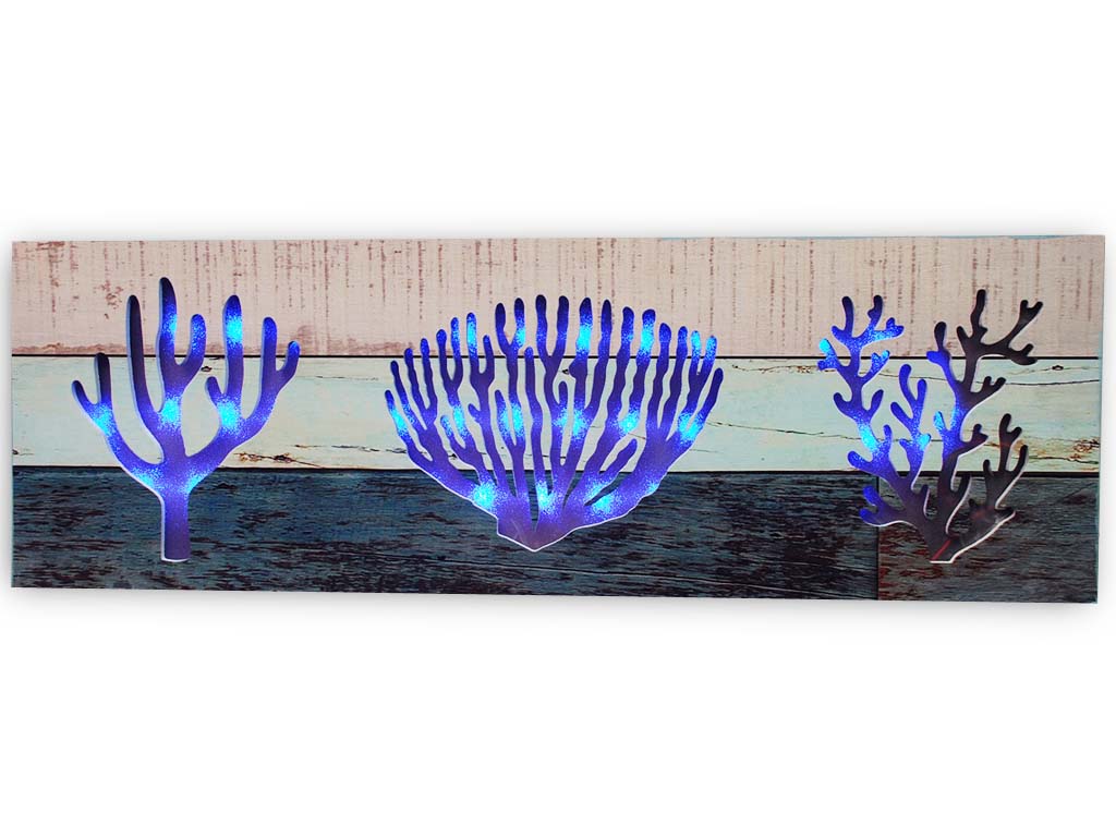 TARGA LEGNO C/LUCE DEC CORALLI 20*60*2.5 