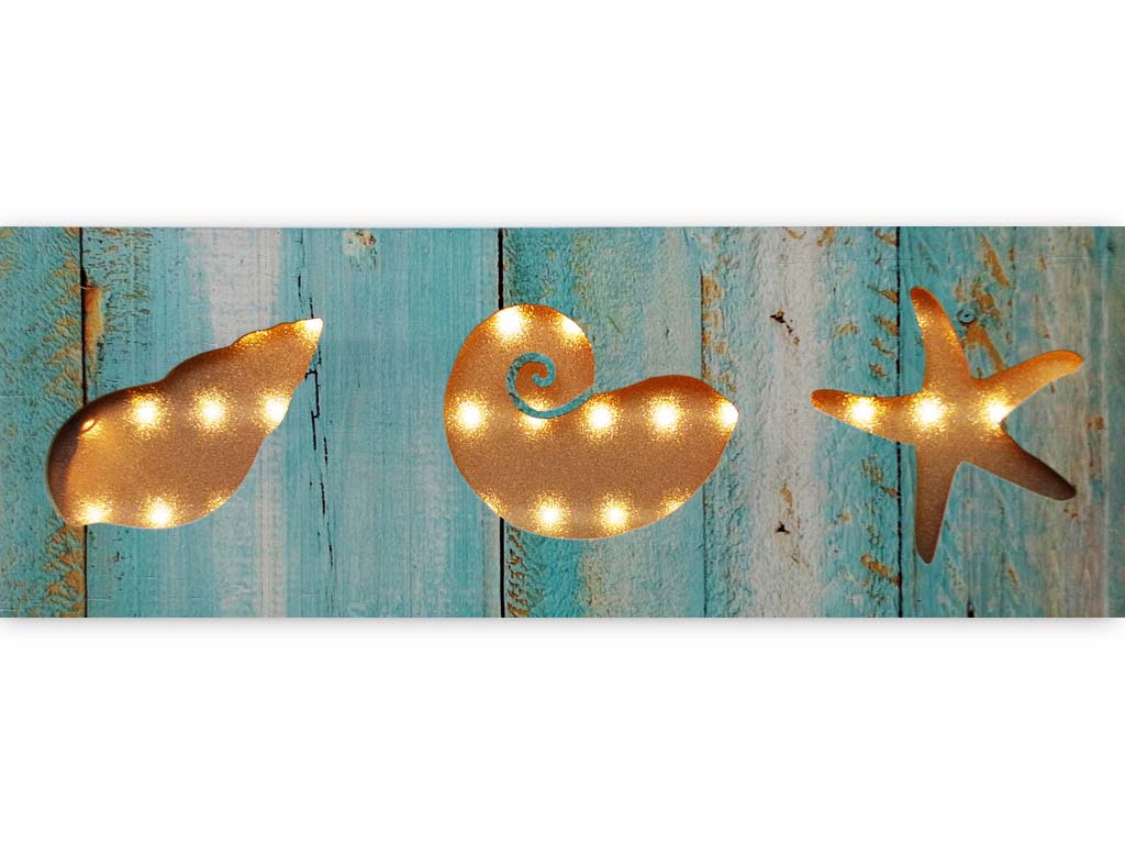TARGA LEGNO C/LUCE DEC CONCH 20*60*2.5 