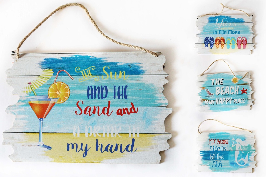 TAVOLETTE LEGNO STECCATO C/SCRITTE 4 MOD ASS 20*30 