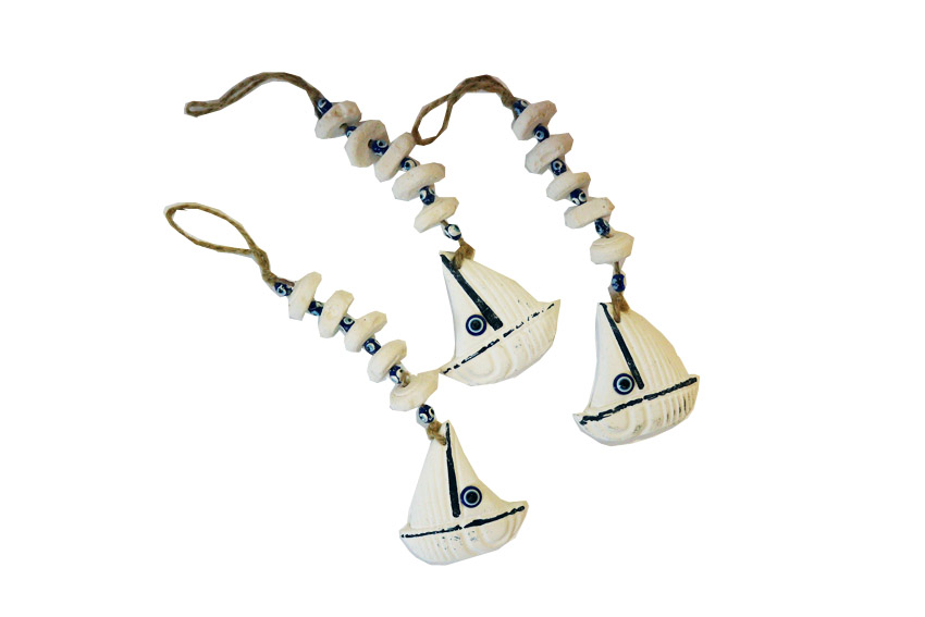 DEC D'APP IN GESSO C/BARCA 24*6.5 CM 