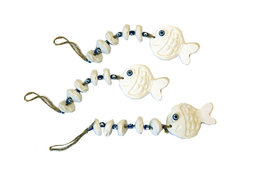 DEC D'APP IN GESSO C/PESCE DEC STELLA 24*6 CM 