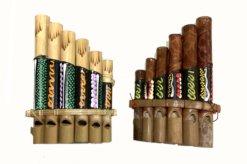 ARMONICA 6 TUBI LEGNO CM 15 BRUNITA 2 COL ASS 