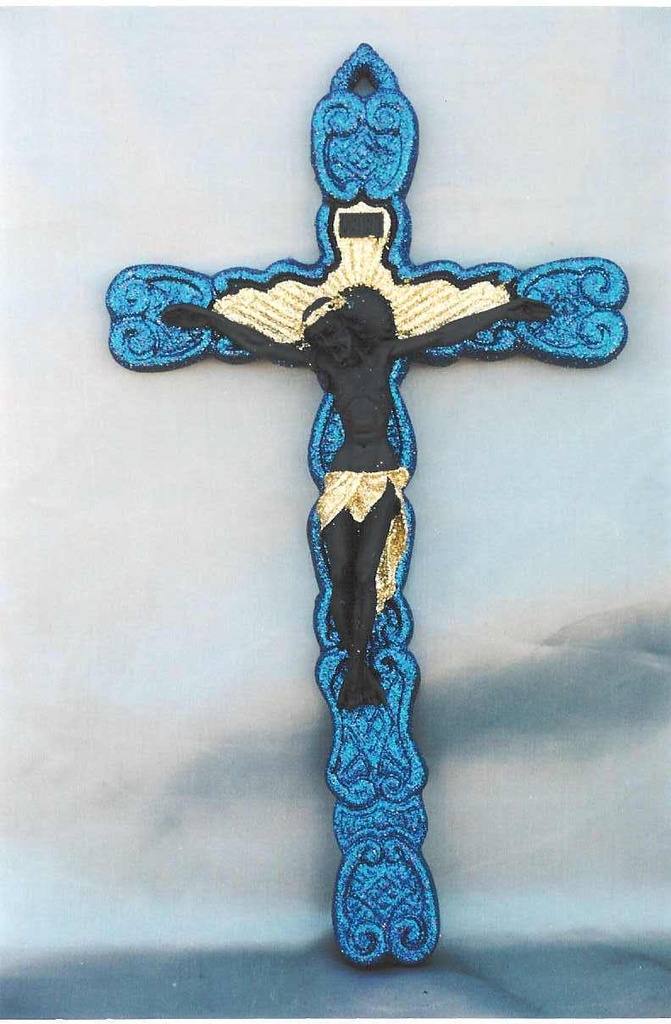 CROCE RESINA BAROCCA BLU 
