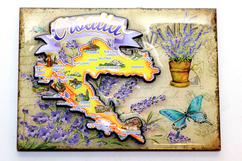 MAGNETE MDF ANTICATO MAPPA CROATIA 