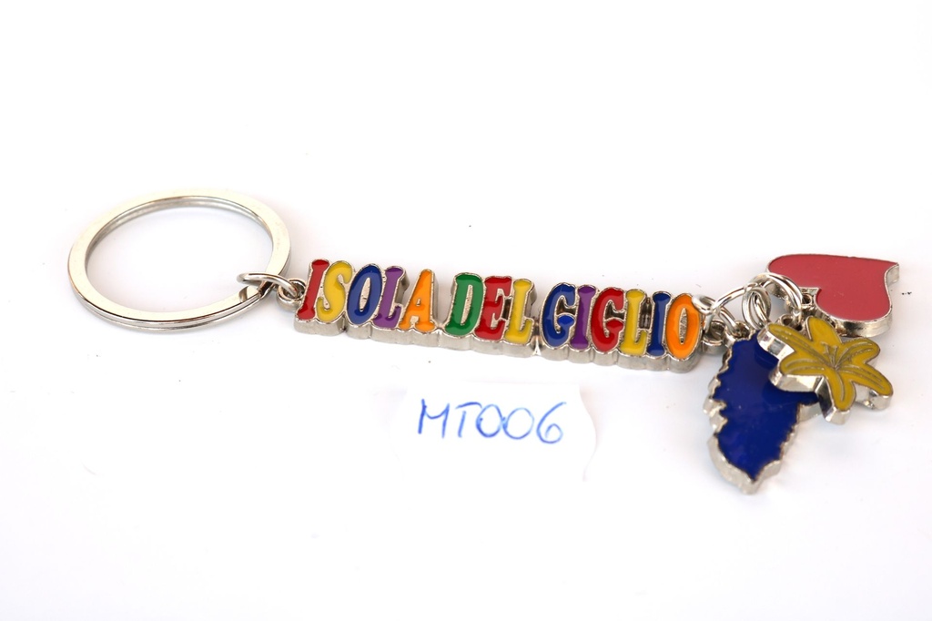PORTACHIAVI METALLO CHARMES+SCRITTA ISOLA GIGLIO 