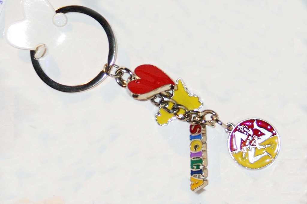 PORTACHIAVI METALLO CHARMES SICILIA 