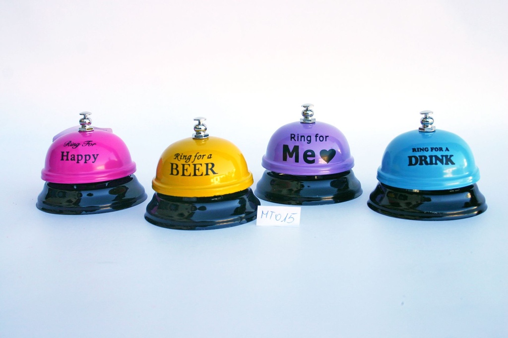 CAMPANELLE METALLO 7.5 CM FRASI E COLORI ASS 