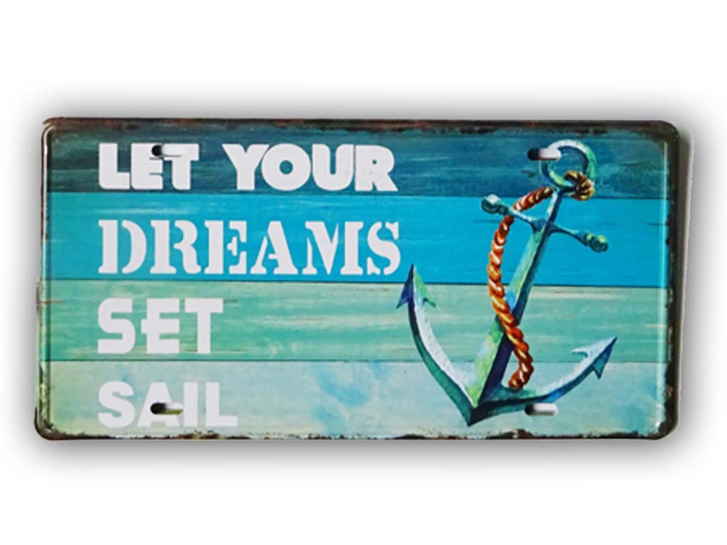 TARGA METALLO ANCORA 30*15 CM 