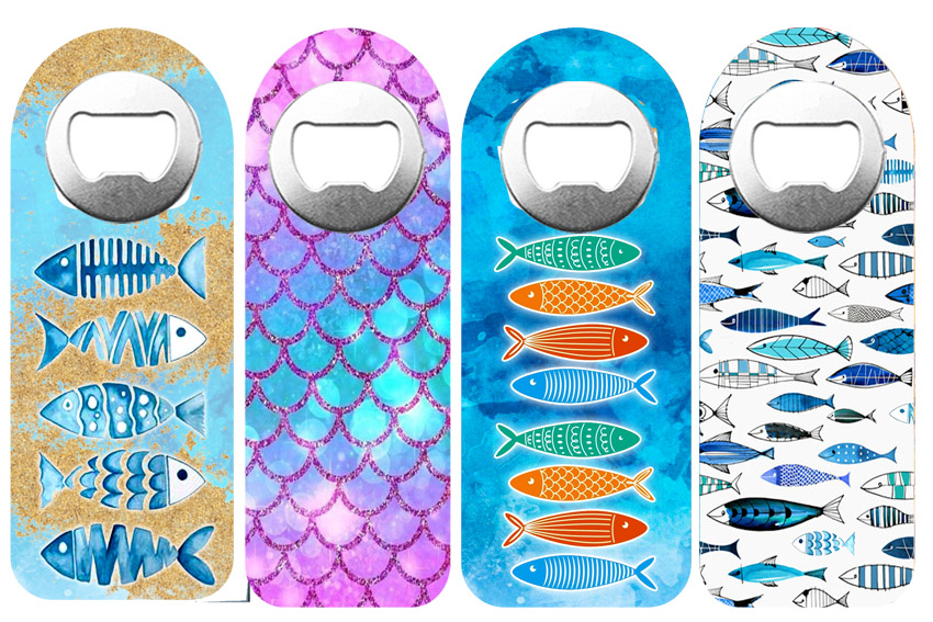 MAGNETE APRIBOTTIGLIA PLASTICA PESCI 4 MOD 