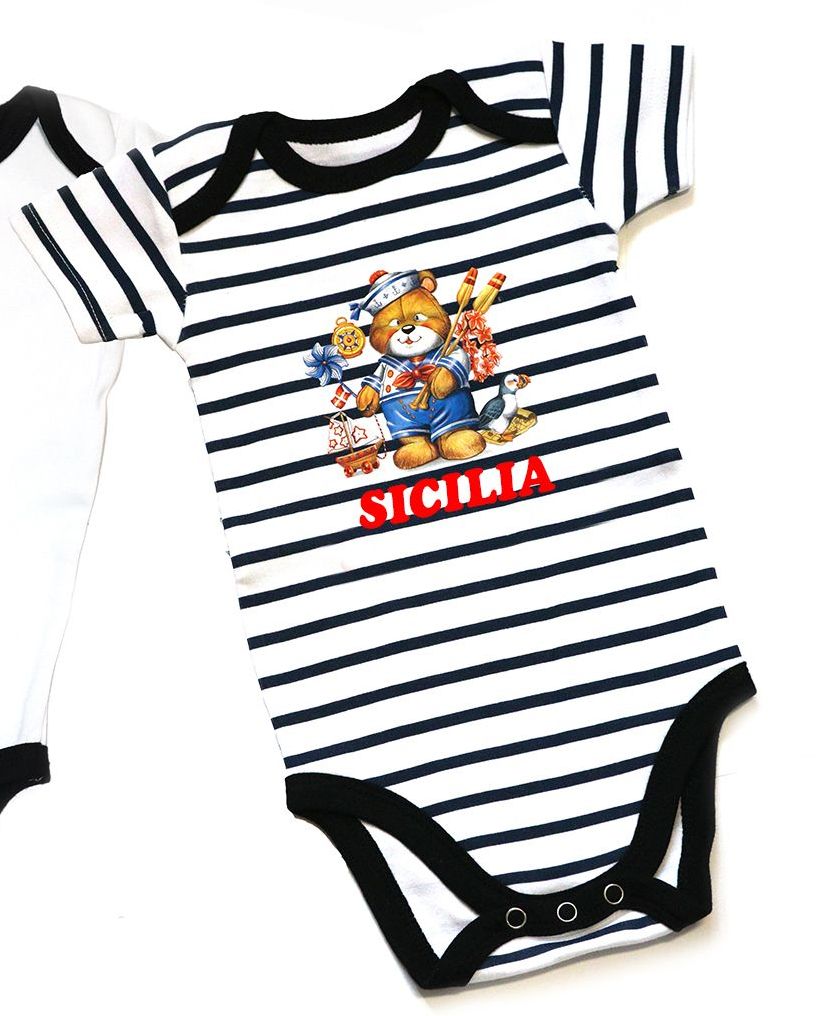 BODY COTONE 100% A RIGHE B/B 0-9 MESI DA PERS 