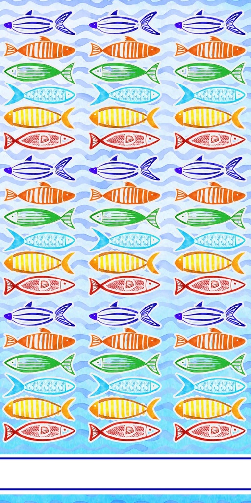 ASCIUGAMANO DA SPIAGGIA C/PESCI COLORATI DA PERS 