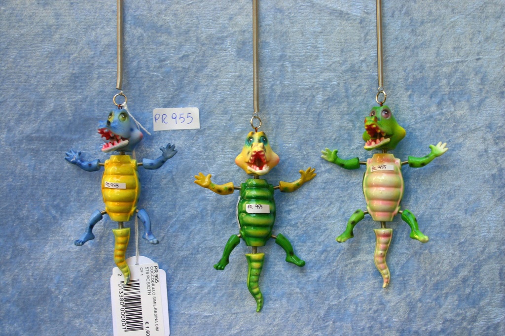 COCCODRILLO SIMIL-RESINA c/MOLLA cf.6pz 