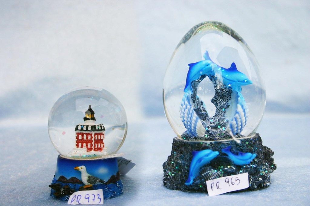 BOLLA NEVE VETRO MINI C/FARO RES. 2 MOD. 