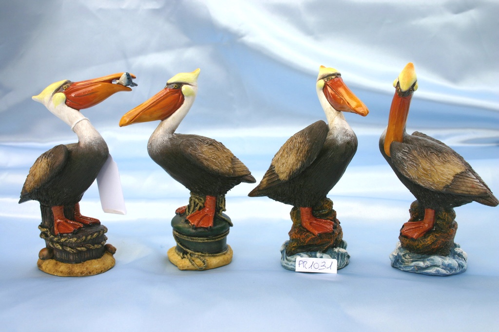 PELLICANI RESINA h.15 cm  4 MOD ASS. 